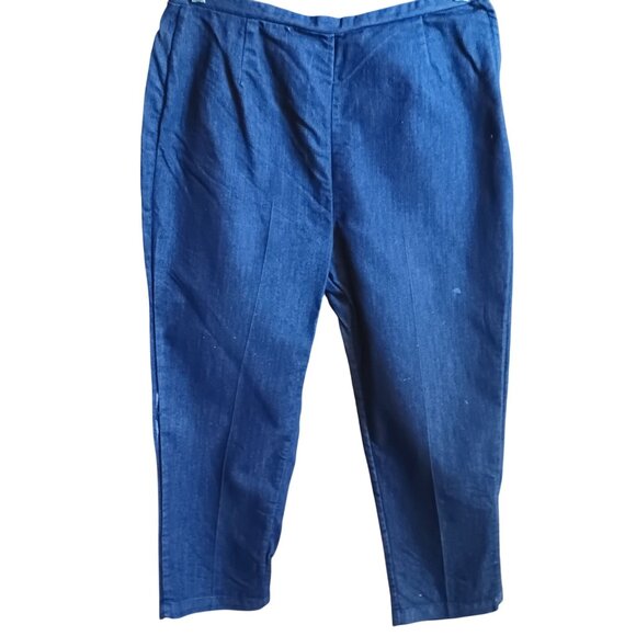 31x24 Vintage 1960's High-Waisted Denim Capri Jeans Pleated Glenbrooke Towncraft - Picture 1 of 9
